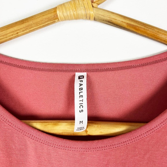 Fabletics pink side gathered loose tank top size Medium athletic athleisure - Picture 4 of 8